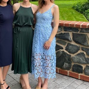 A-line blue lace dress